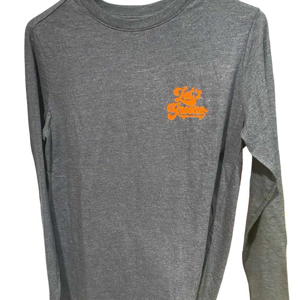 Cat & Jack Charcoal Long Sleeve Tee with Orange Graphic